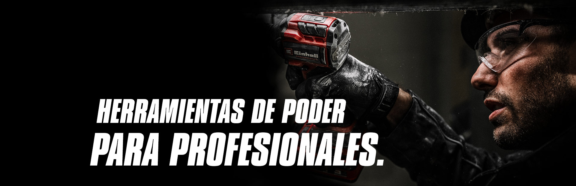 A hand holds a red cordless impact wrench being used on a metal beam, with the text "Power Tools for Pros".
