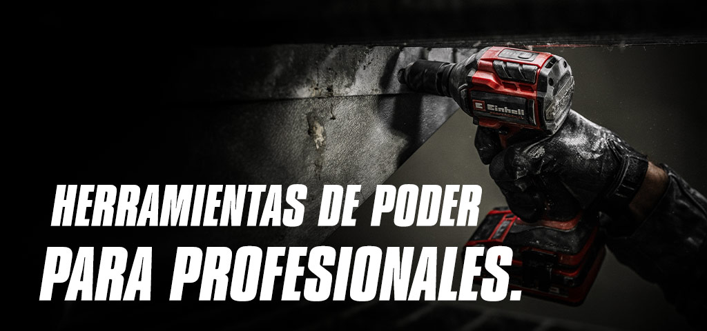 A hand holds a red cordless impact wrench being used on a metal beam, with the text "Power Tools for Pros".