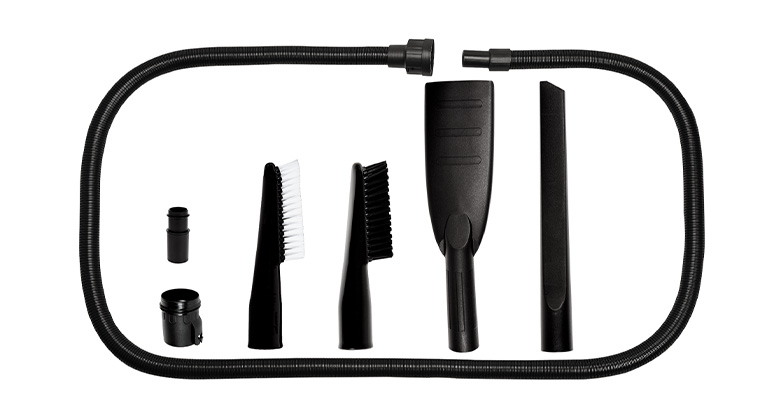 Ein Autoreinigungsset mit verschiedenen Düsen und Bürsten für Einhell Sauger.